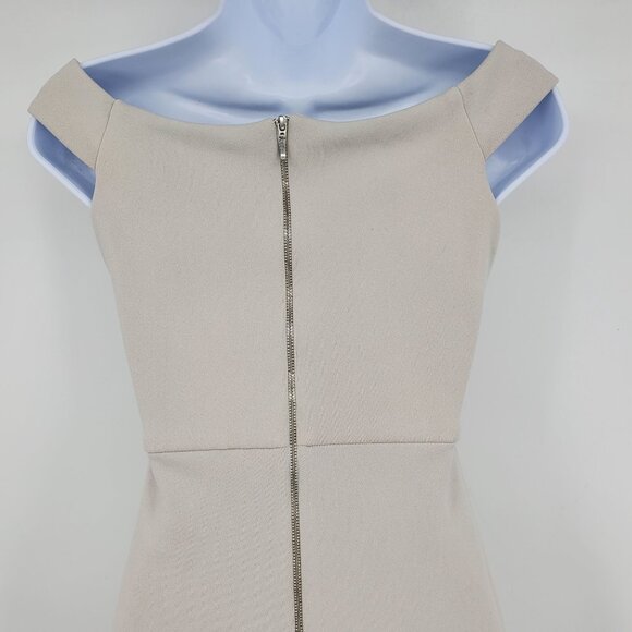 Bec & Bridge Tan Women's Crossed Look Open Front Midi Dress Size 4 - Picture 9 of 10